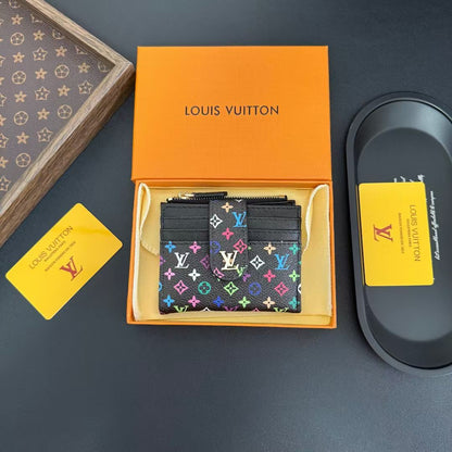 Louis Vuitton Monogram Compact Card Holder Wallet with Zip Coin Pocket