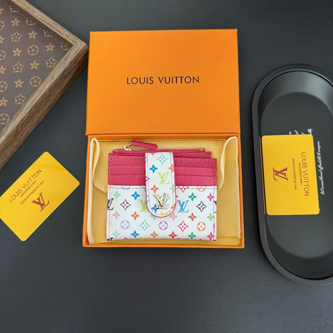 Louis Vuitton Monogram Compact Card Holder Wallet with Zip Coin Pocket