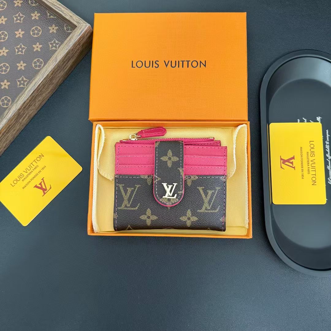 Louis Vuitton Monogram Compact Card Holder Wallet with Zip Coin Pocket