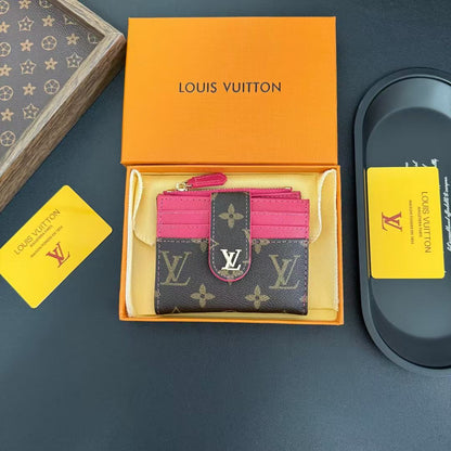 Louis Vuitton Monogram Compact Card Holder Wallet with Zip Coin Pocket
