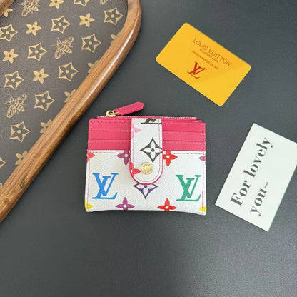 Louis Vuitton Monogram Compact Card Holder Wallet with Zip Coin Pocket