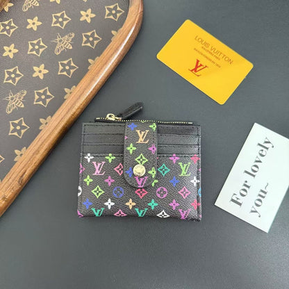 Louis Vuitton Monogram Compact Card Holder Wallet with Zip Coin Pocket