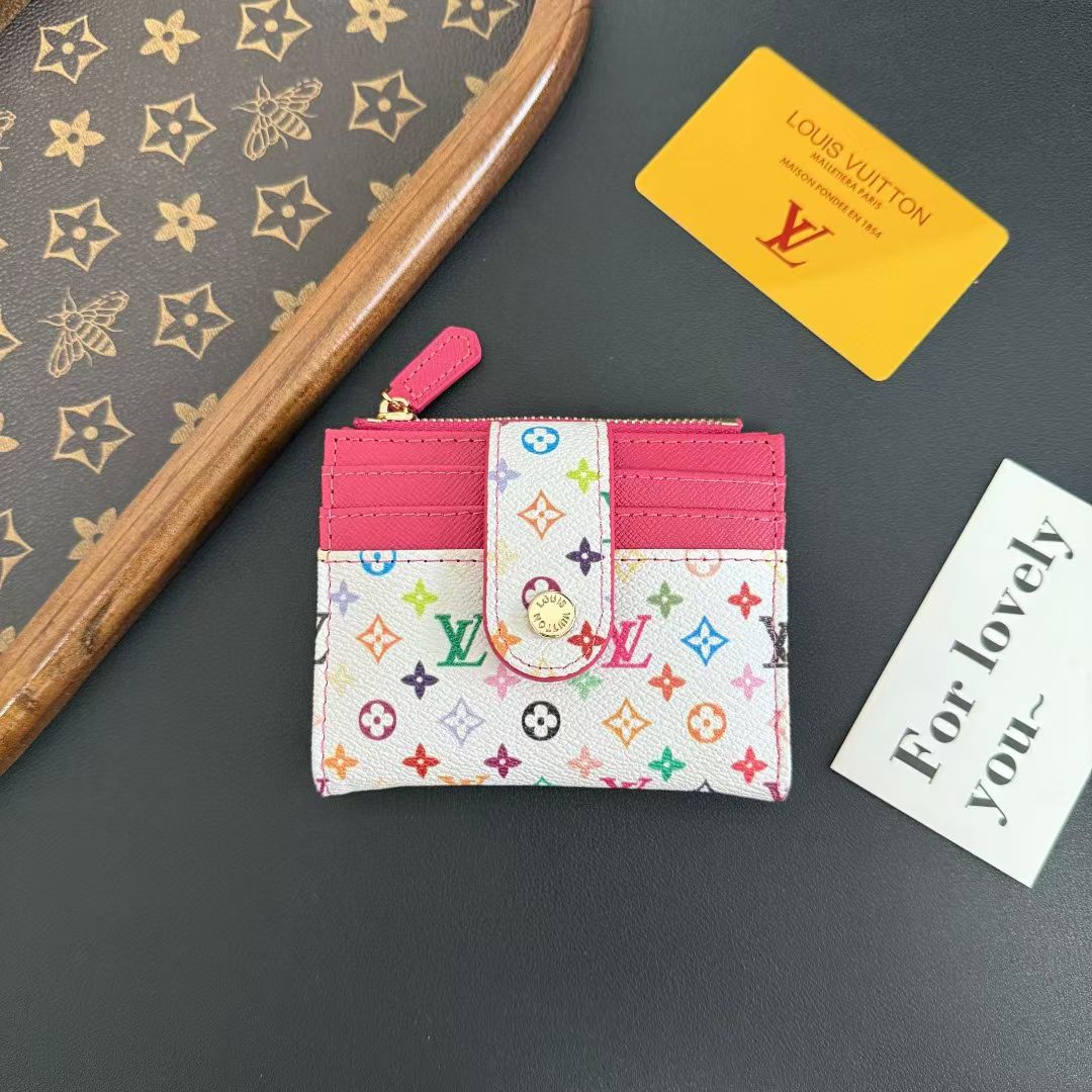 Louis Vuitton Monogram Compact Card Holder Wallet with Zip Coin Pocket