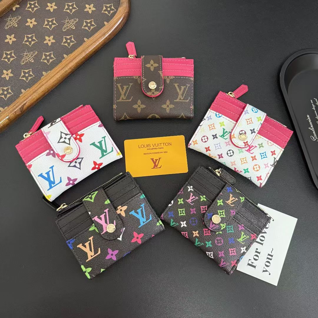 Louis Vuitton Monogram Compact Card Holder Wallet with Zip Coin Pocket