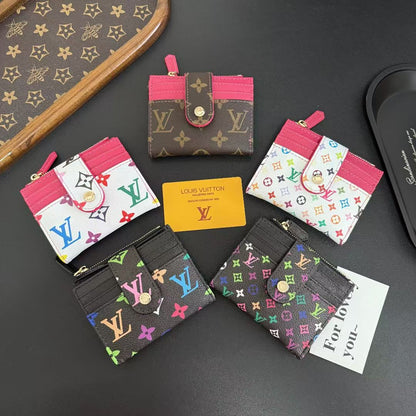 Louis Vuitton Monogram Compact Card Holder Wallet with Zip Coin Pocket