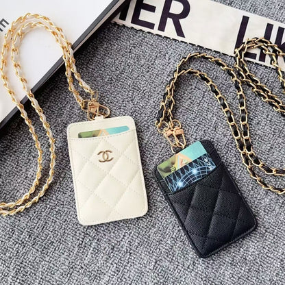 Chanel Quilted Mini Crossbody Card Holder with Chain Strap