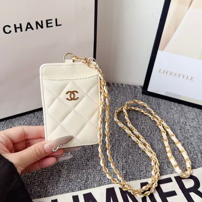 Chanel Quilted Mini Crossbody Card Holder with Chain Strap
