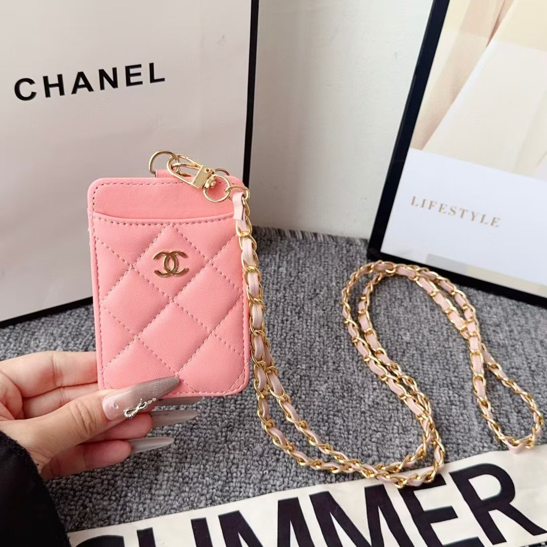 Chanel Quilted Mini Crossbody Card Holder with Chain Strap