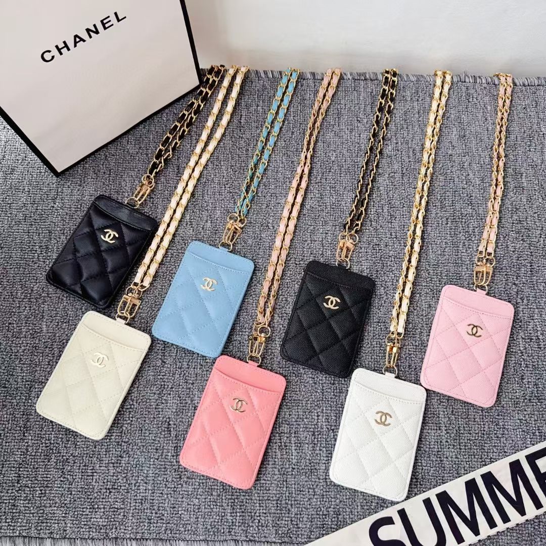 Chanel Quilted Mini Crossbody Card Holder with Chain Strap