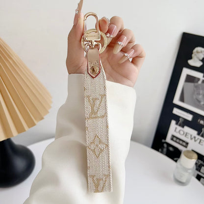 Louis Vuitton Monogram Wristlet Keychain with Gold-Tone Swivel Clip