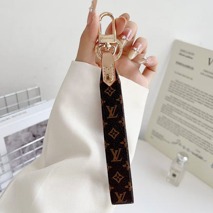 Louis Vuitton Monogram Wristlet Keychain with Gold-Tone Swivel Clip