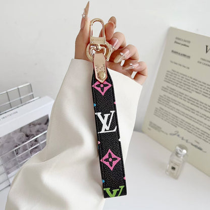 Louis Vuitton Monogram Wristlet Keychain with Gold-Tone Swivel Clip