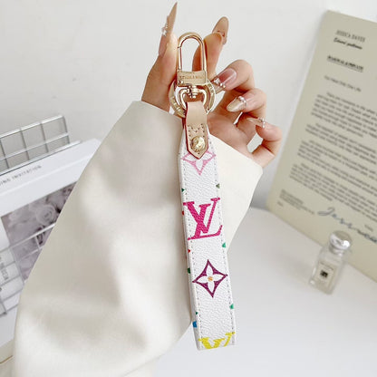 Louis Vuitton Monogram Wristlet Keychain with Gold-Tone Swivel Clip
