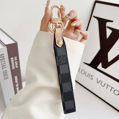 Louis Vuitton Monogram Wristlet Keychain with Gold-Tone Swivel Clip