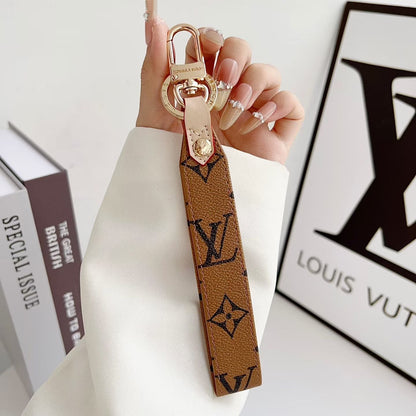 Louis Vuitton Monogram Wristlet Keychain with Gold-Tone Swivel Clip