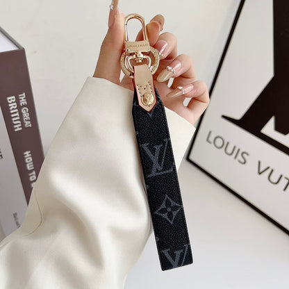 Louis Vuitton Monogram Wristlet Keychain with Gold-Tone Swivel Clip