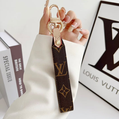 Louis Vuitton Monogram Wristlet Keychain with Gold-Tone Swivel Clip
