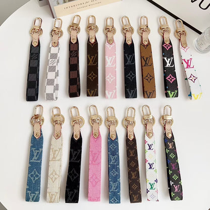 Louis Vuitton Monogram Wristlet Keychain with Gold-Tone Swivel Clip