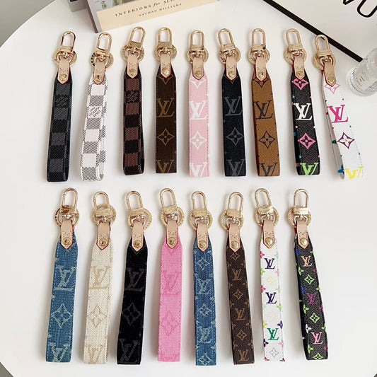 Louis Vuitton Monogram Wristlet Keychain with Gold-Tone Swivel Clip