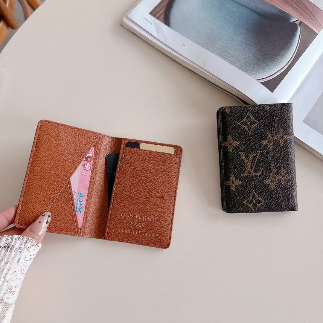 Louis Vuitton & Gucci Monogram Bifold Card Holder – Slim Designer Card Wallet