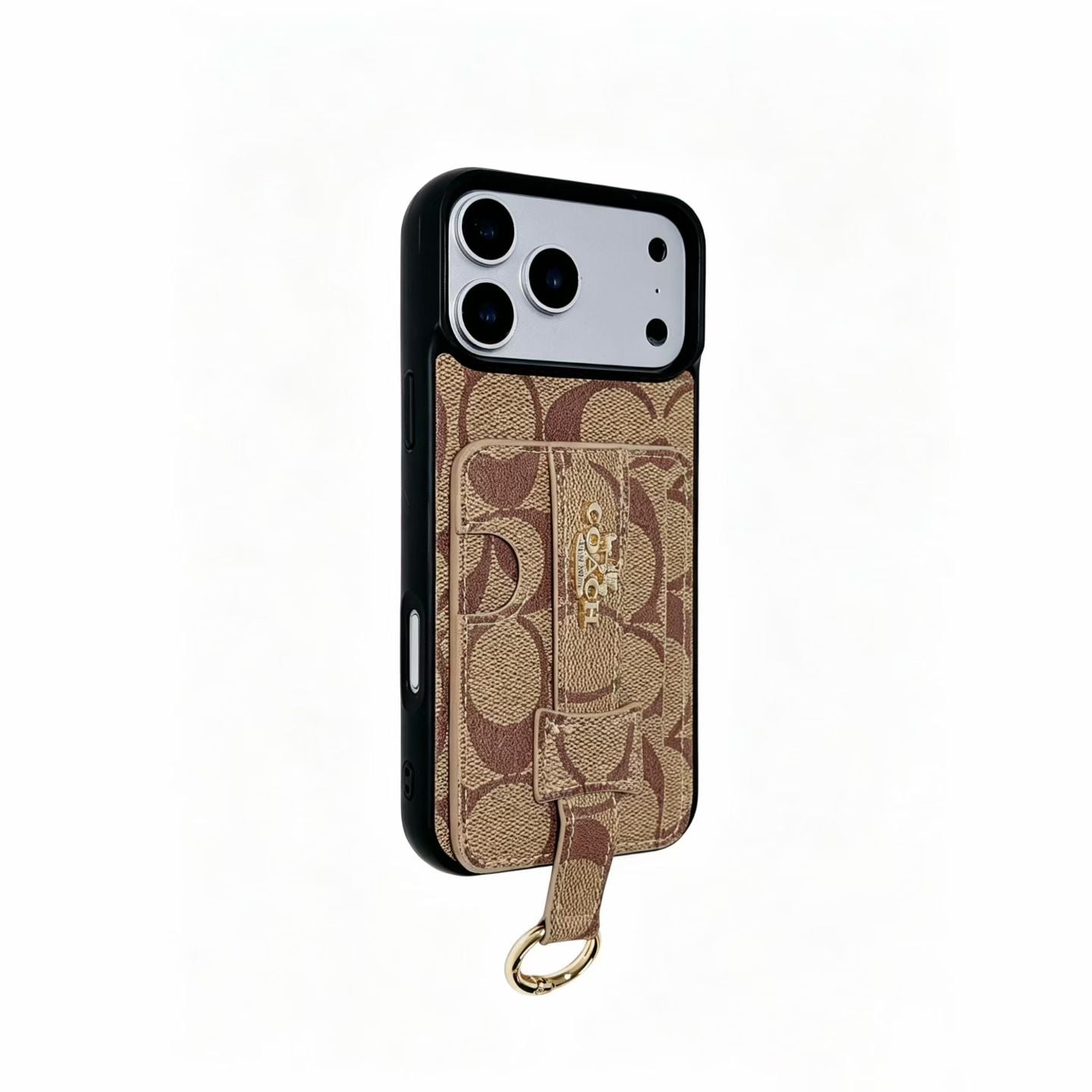 Coach Signature Wallet iPhone Case with Card Holder & Ring Grip – iPhone 13 to 17 Pro Max