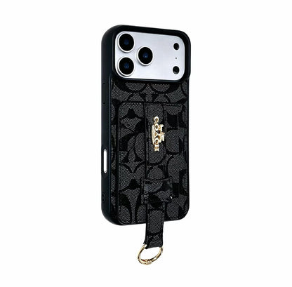 Coach Signature Wallet iPhone Case with Card Holder & Ring Grip – iPhone 13 to 17 Pro Max