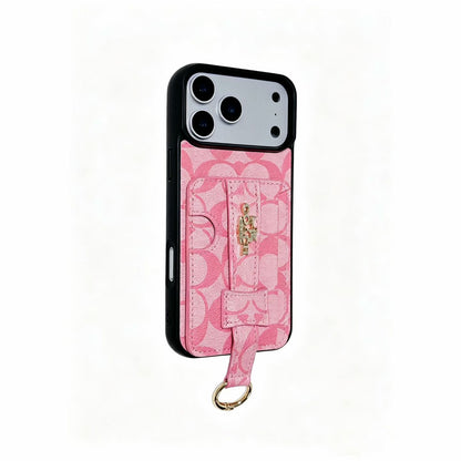 Coach Signature Wallet iPhone Case with Card Holder & Ring Grip – iPhone 13 to 17 Pro Max