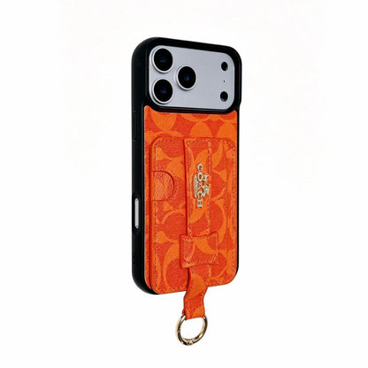 Coach Signature Wallet iPhone Case with Card Holder & Ring Grip – iPhone 13 to 17 Pro Max