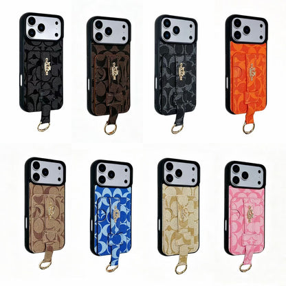 Coach Signature Wallet iPhone Case with Card Holder & Ring Grip – iPhone 13 to 17 Pro Max