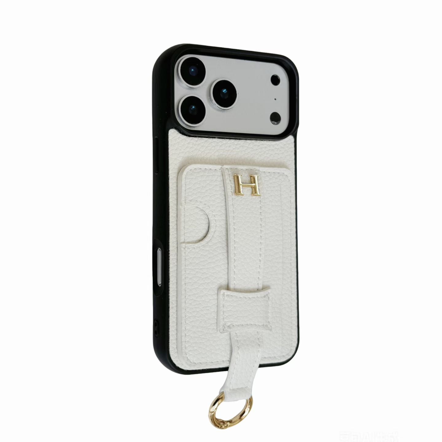 Hermès Leather-Style Wallet iPhone Case with Card Holder & Ring Grip – iPhone 13 to 17 Pro Max