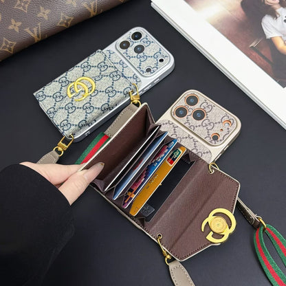 Gucci GG Crossbody Wallet iPhone Case with Card Slots – iPhone 13 to 17 Pro Max