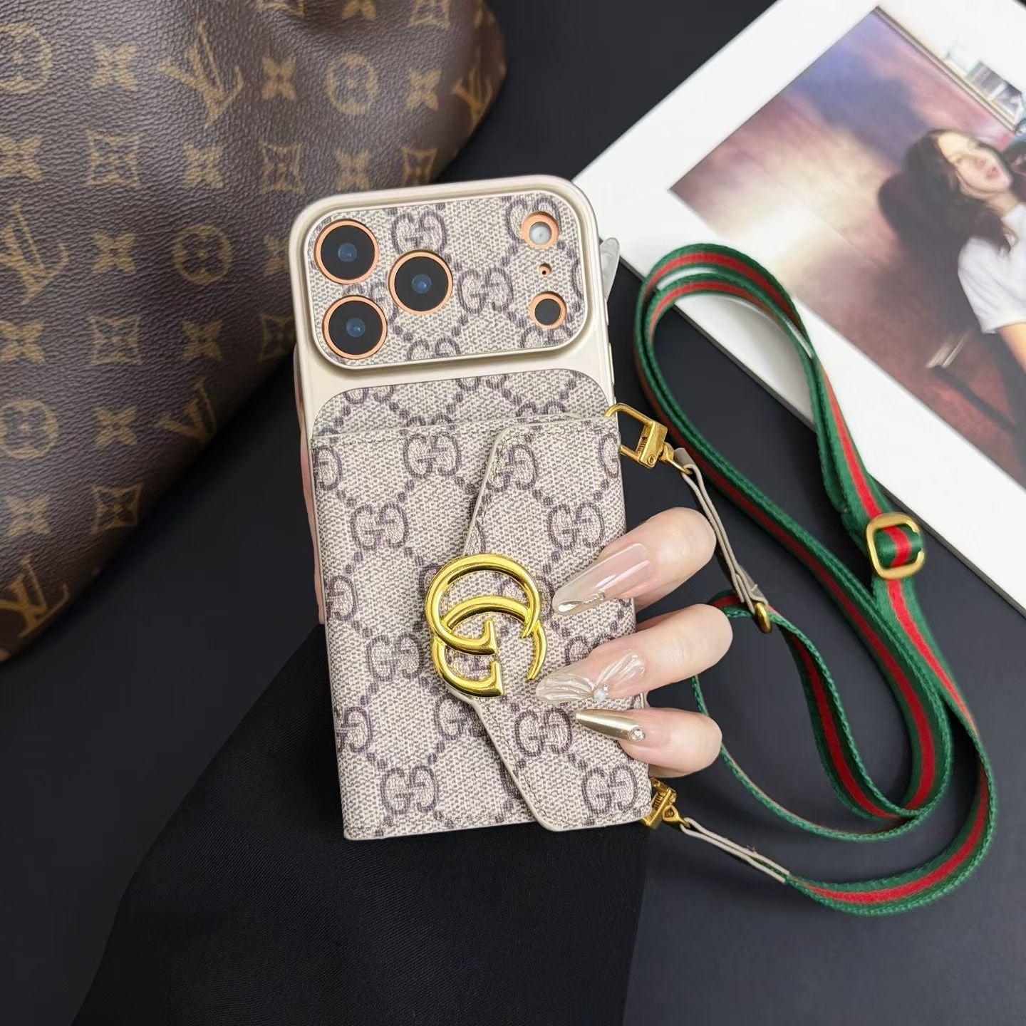 Gucci GG Crossbody Wallet iPhone Case with Card Slots – iPhone 13 to 17 Pro Max