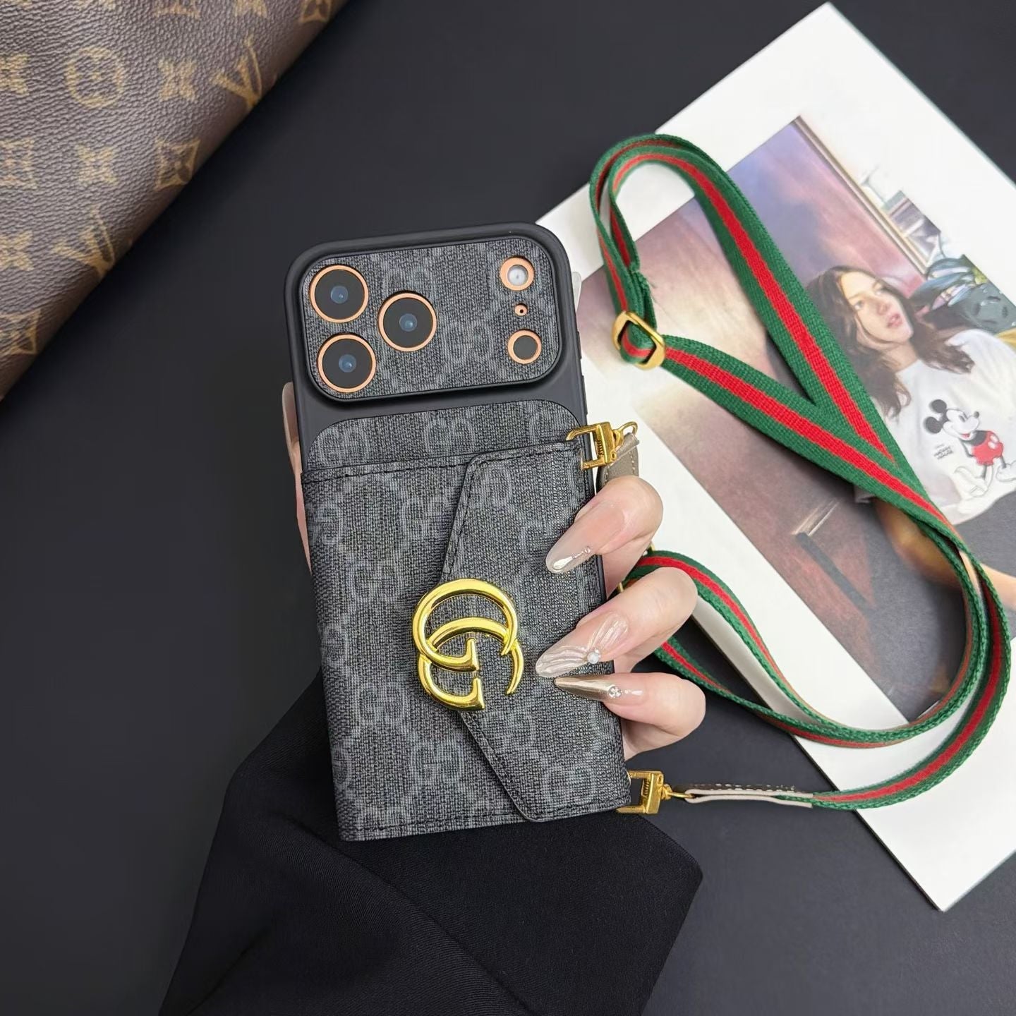 Gucci GG Crossbody Wallet iPhone Case with Card Slots – iPhone 13 to 17 Pro Max