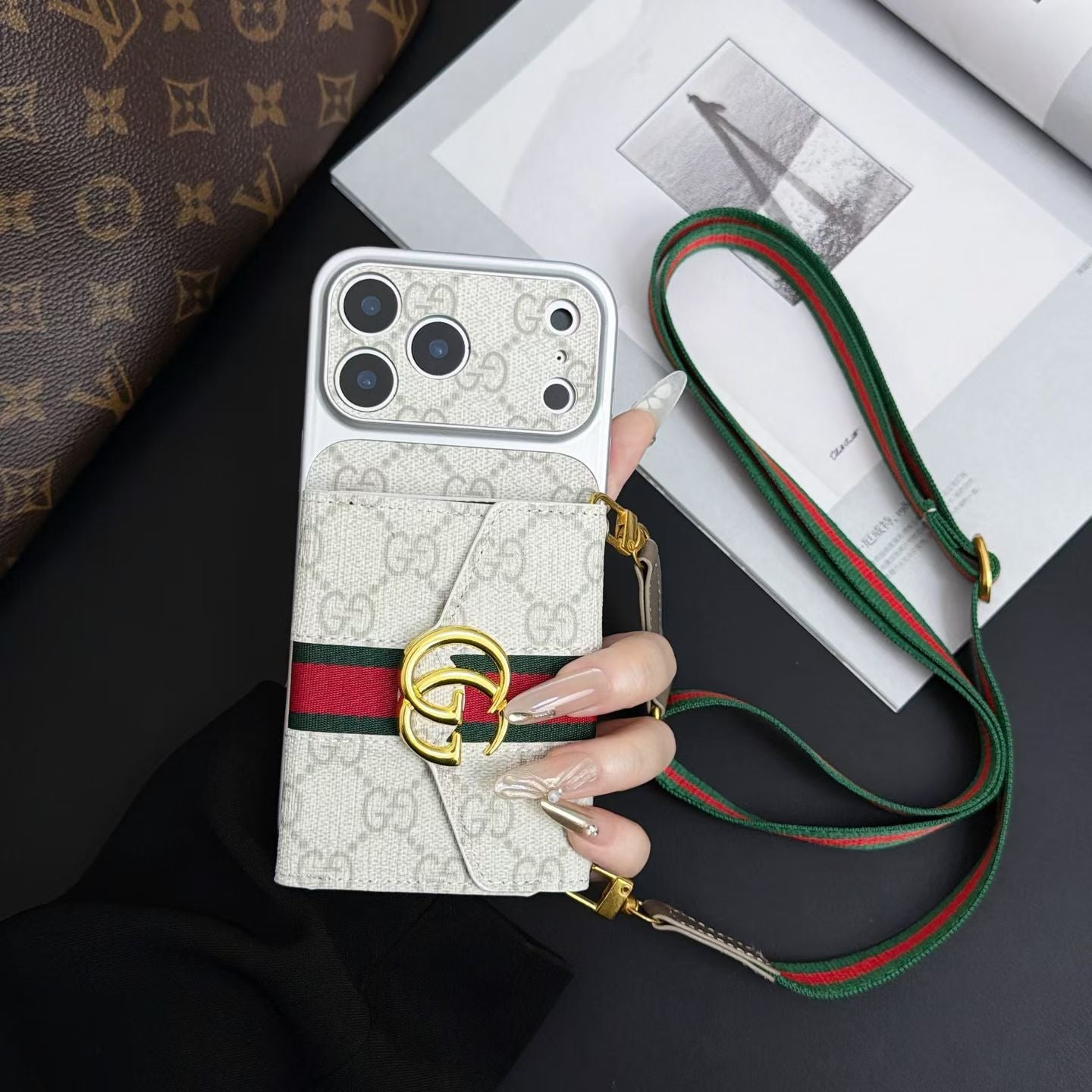 Gucci GG Crossbody Wallet iPhone Case with Card Slots – iPhone 13 to 17 Pro Max