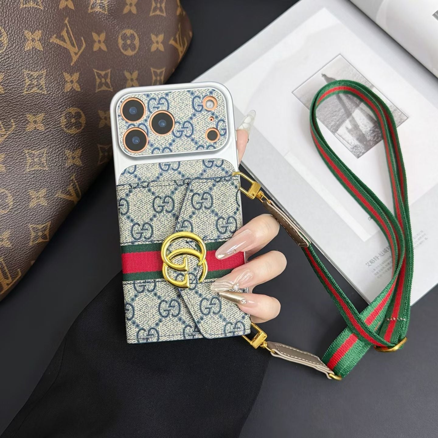 Gucci GG Crossbody Wallet iPhone Case with Card Slots – iPhone 13 to 17 Pro Max