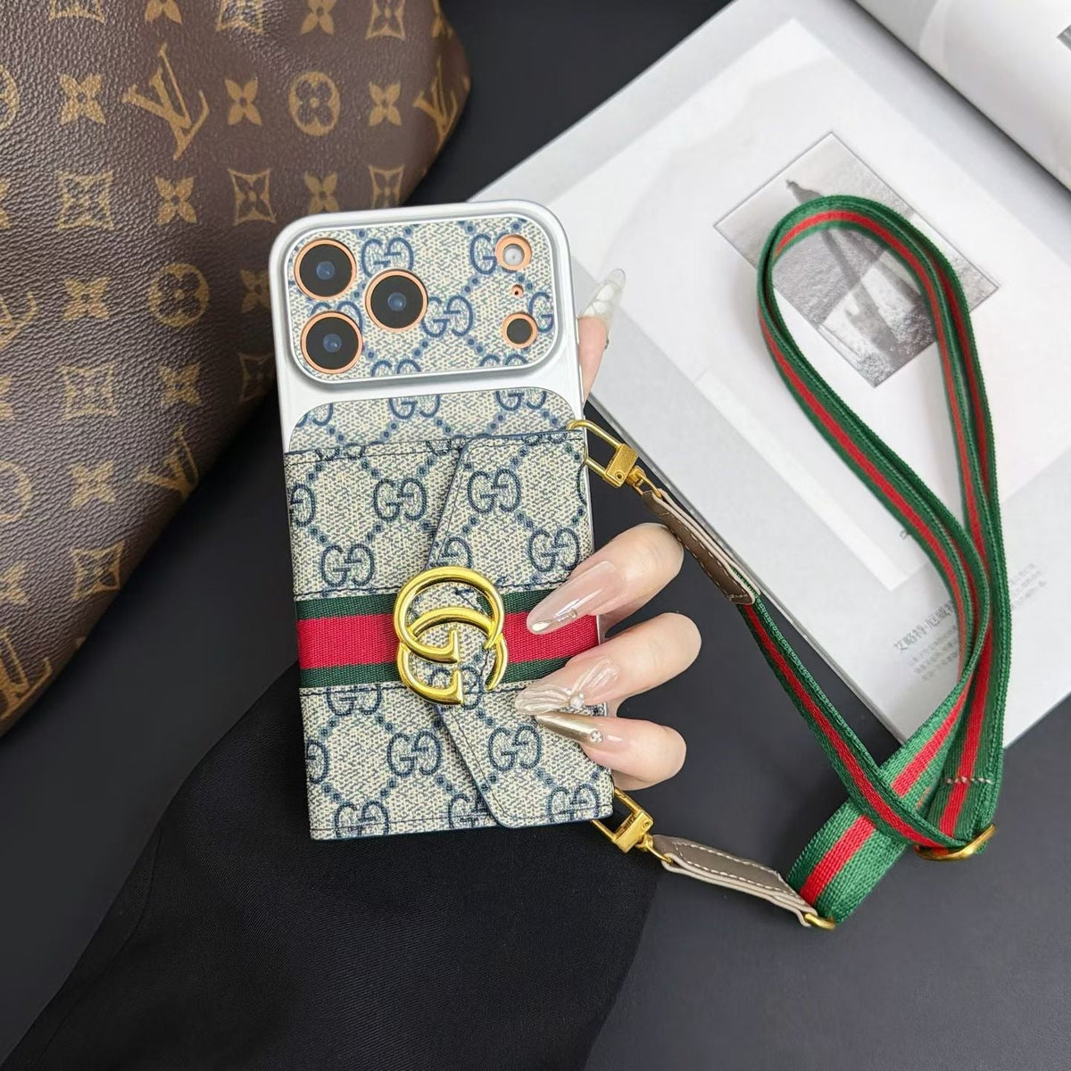 Gucci GG Crossbody Wallet iPhone Case with Card Slots – iPhone 13 to 18 Pro Max