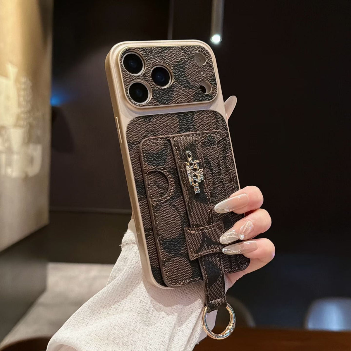 Coach Signature Wallet iPhone Case with Card Holder & Ring Grip – iPhone 13 to 18 Pro Max