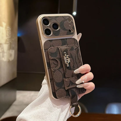 Coach Signature Wallet iPhone Case with Card Holder & Ring Grip – iPhone 13 to 17 Pro Max