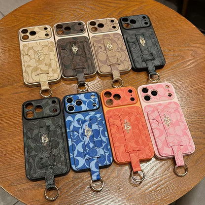 Coach Signature Wallet iPhone Case with Card Holder & Ring Grip – iPhone 13 to 17 Pro Max