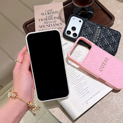 GUESS Quilted Monogram iPhone Case with Raised Camera Guard – iPhone 13 to 17 Pro Max