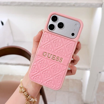 GUESS Quilted Monogram iPhone Case with Raised Camera Guard – iPhone 13 to 17 Pro Max