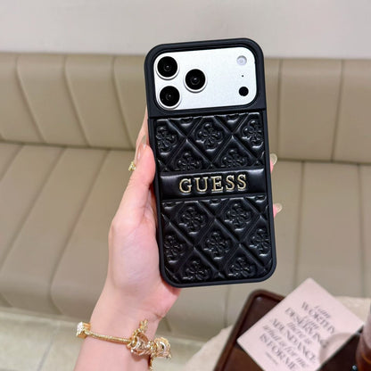 GUESS Quilted Monogram iPhone Case with Raised Camera Guard – iPhone 13 to 17 Pro Max