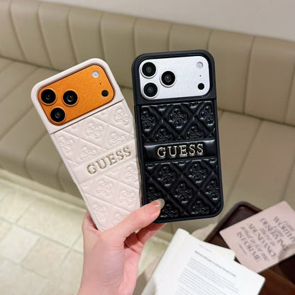 GUESS Quilted Monogram iPhone Case with Raised Camera Guard – iPhone 13 to 17 Pro Max