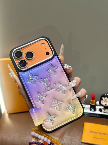 Louis Vuitton Crystal Monogram Gradient iPhone Case – iPhone 13 to 17 Pro Max