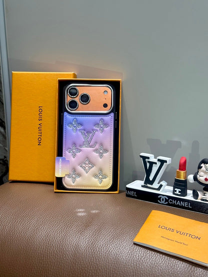 Louis Vuitton Crystal Monogram Gradient iPhone Case – iPhone 13 to 17 Pro Max