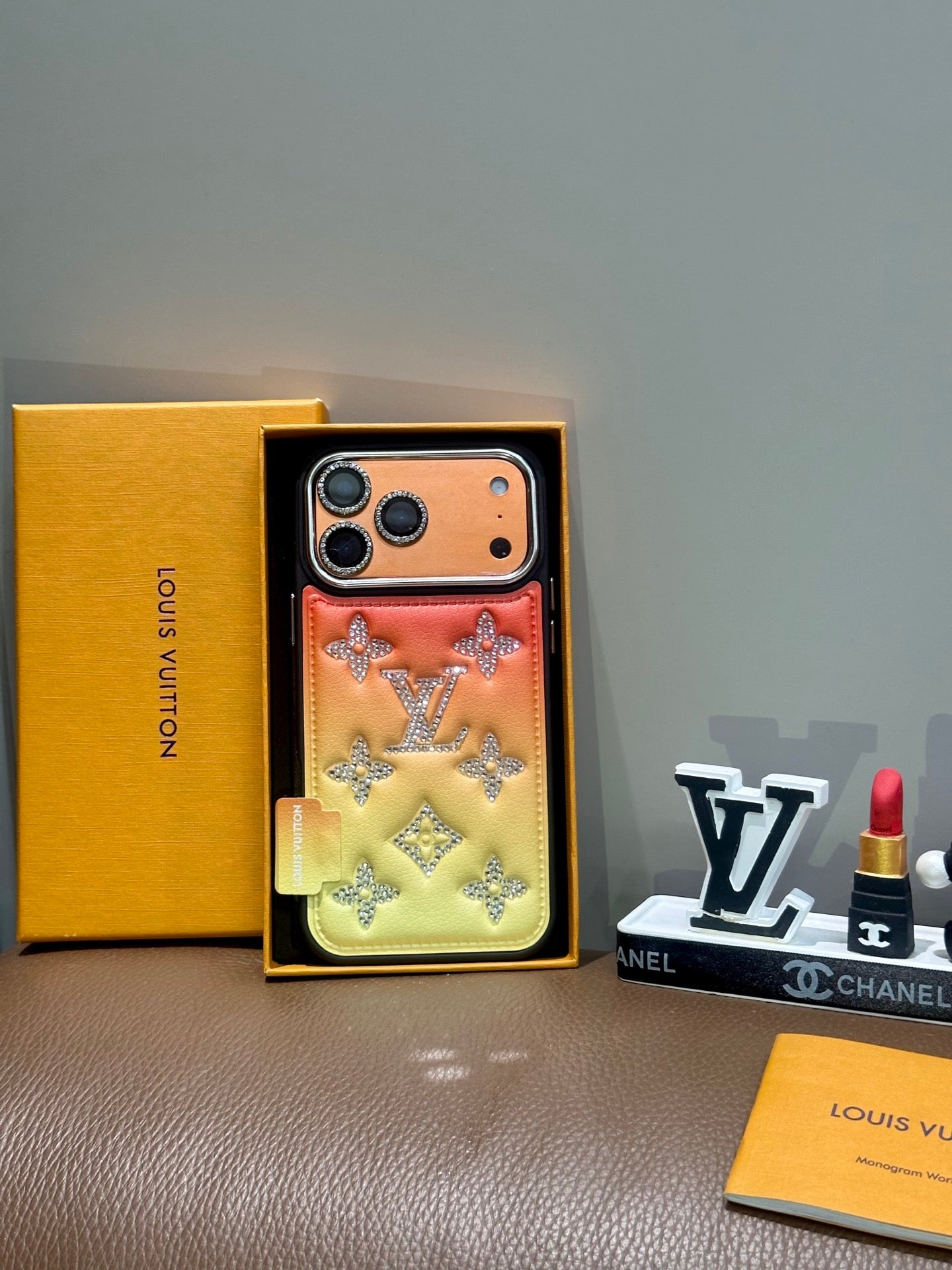 Louis Vuitton Crystal Monogram Gradient iPhone Case – iPhone 13 to 17 Pro Max