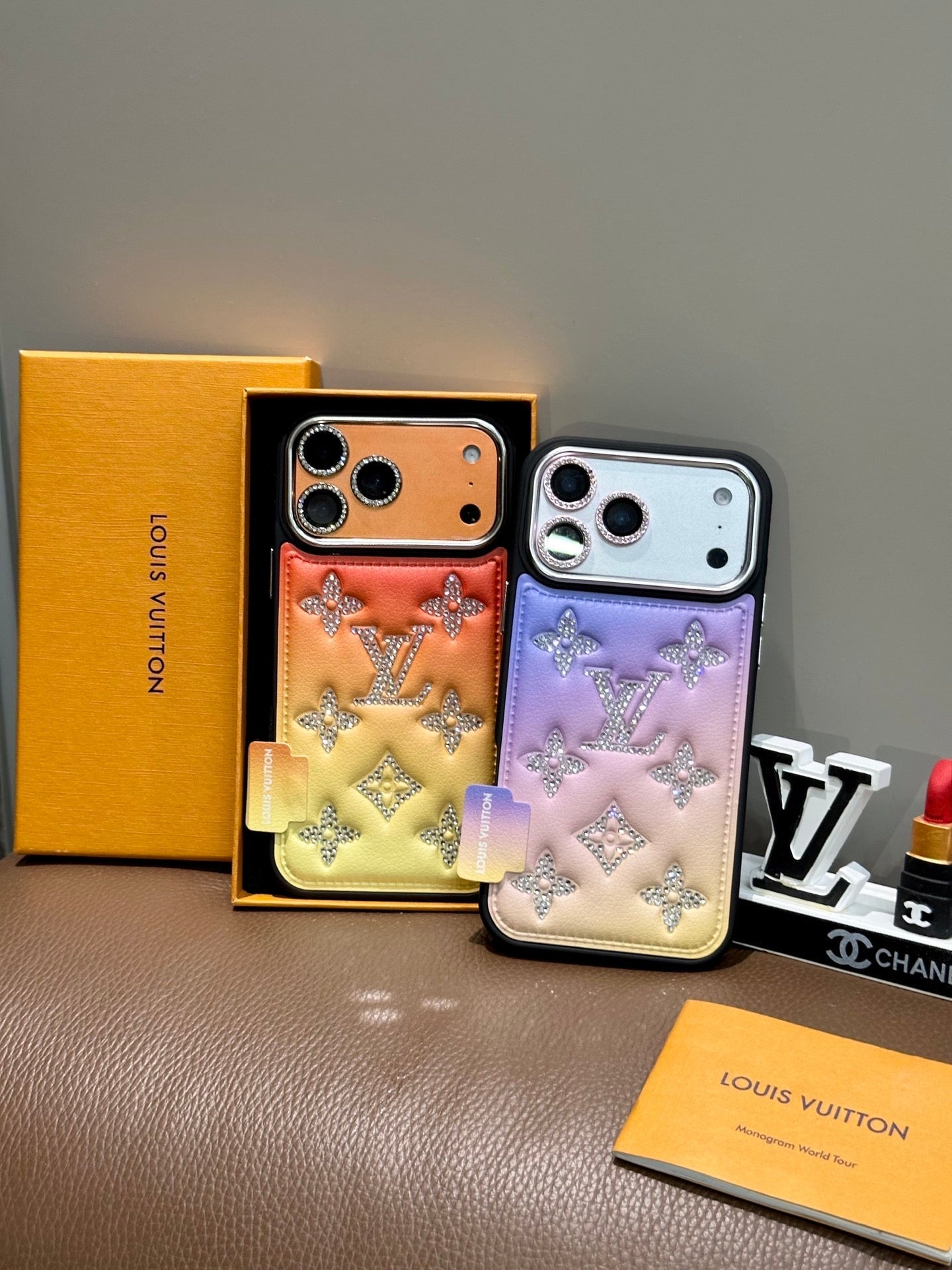 Louis Vuitton Crystal Monogram Gradient iPhone Case – iPhone 13 to 17 Pro Max