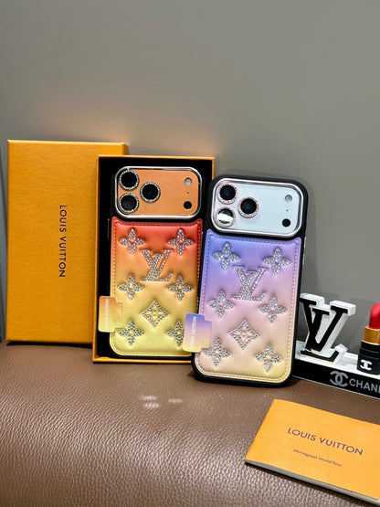 Louis Vuitton Crystal Monogram Gradient iPhone Case – iPhone 13 to 17 Pro Max