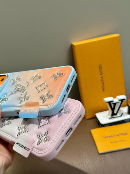 Louis Vuitton Crystal Monogram Gradient iPhone Case – iPhone 13 to 17 Pro Max