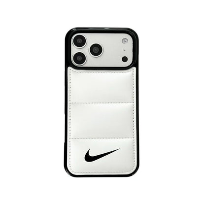 Nike Puffer Leather-Style iPhone Case with Camera Protection – iPhone 13 to 17 Pro Max